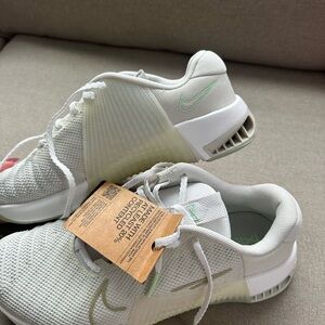 Nike White and Green Athletic Shoes Nike Metcon 9